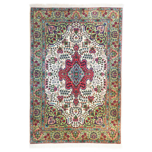 Persian Tabriz Hand-Knotted Floral Rug