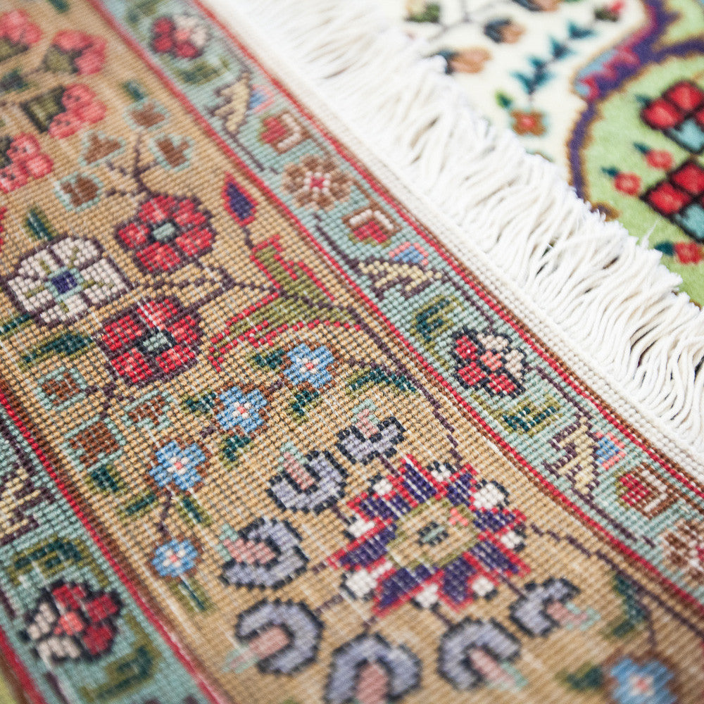 Persian Tabriz Hand-Knotted Floral Rug
