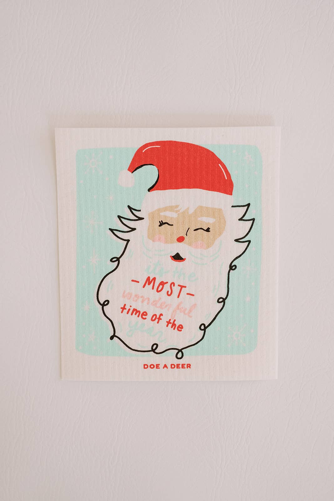 It's The Most Wonderful Time Holiday Santa Swedish Dishcloth