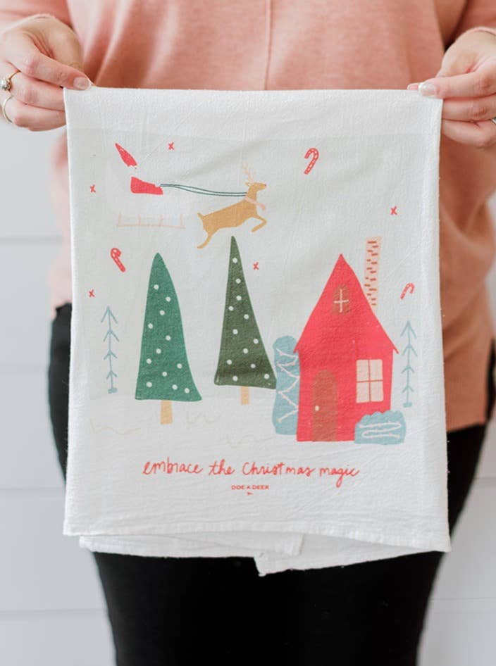 Christmas Magic | Holiday Flour Sack Tea Towel