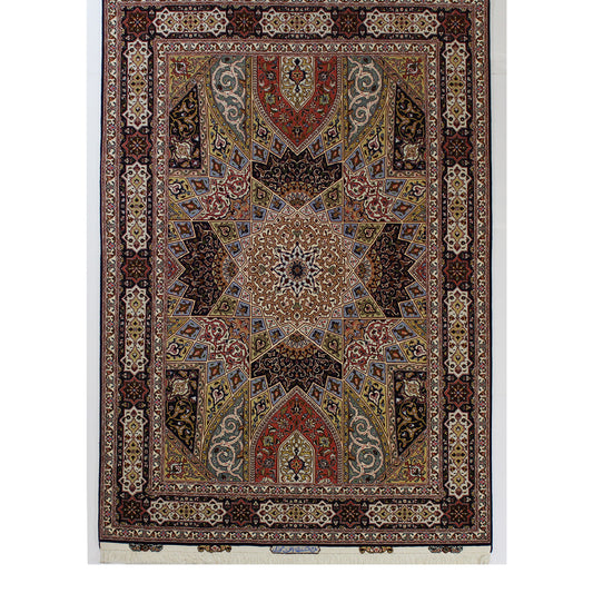 Persian Tabriz Hand-Knotted Gonbad Rug