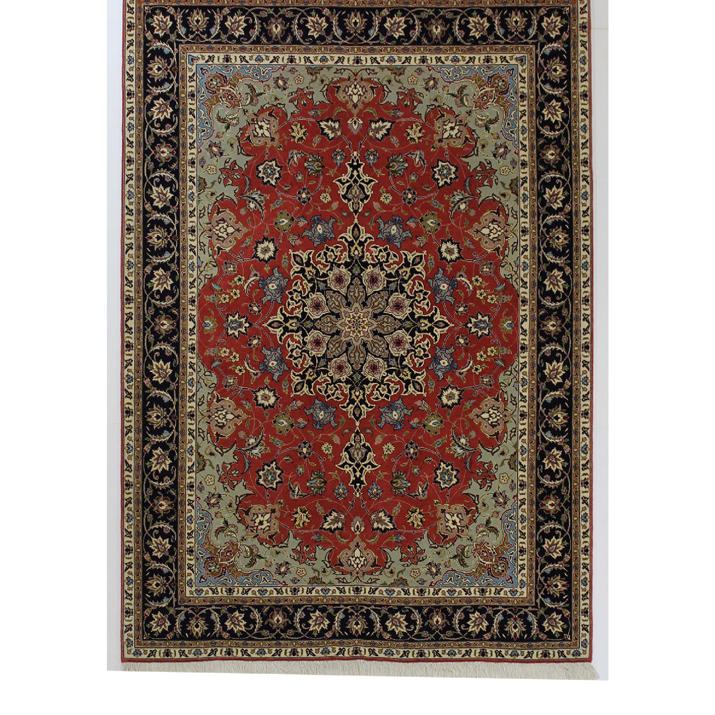 Persian Tabriz Hand-Knotted Medallion Rug