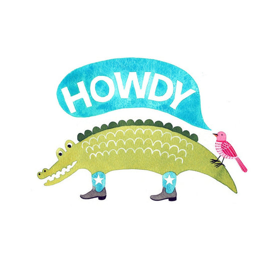 Howdy Alligator Art Print