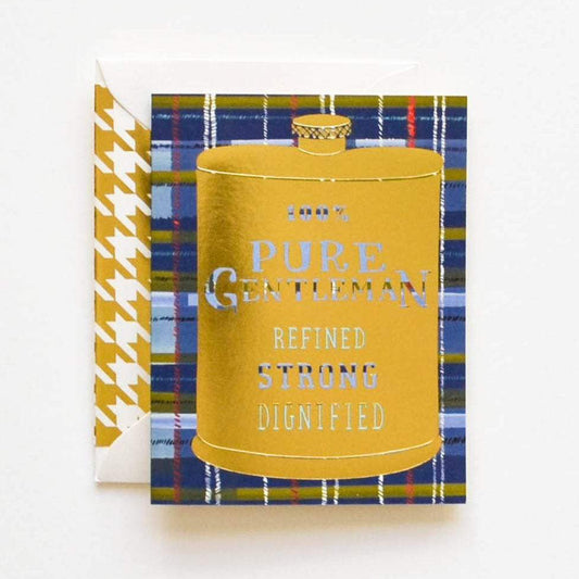 100% Pure Gentleman Gold Flask Card