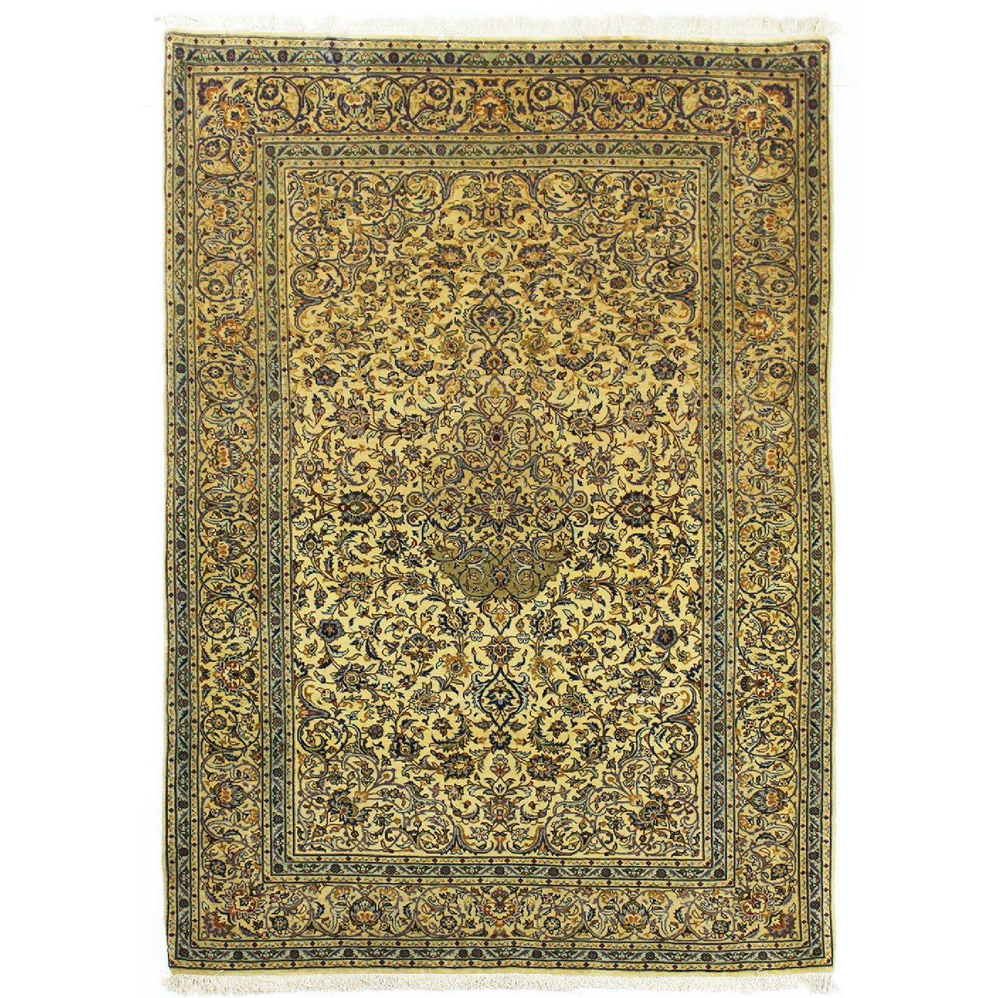 Kashan Hand-Knotted Medallion Rug 7x5