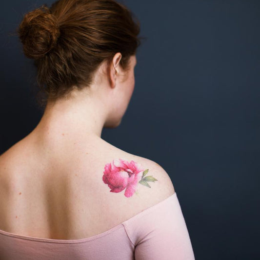 Scented Pink Peony Temporary Tattoo