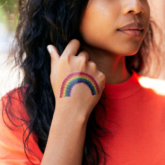 Stitched Rainbow Temporary Tattoo