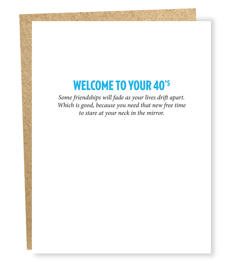 Welcome to Your 40s Birthday Card