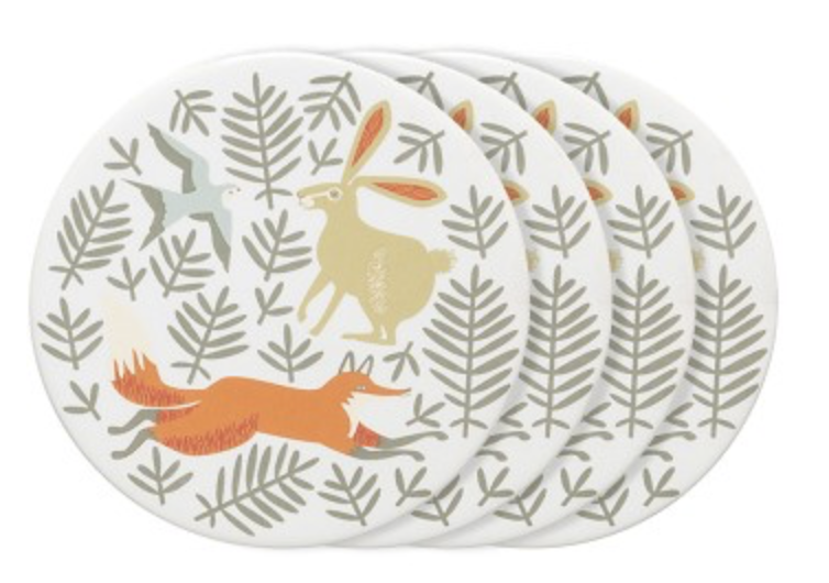Hill & Dale Ceramic Coasters S/4