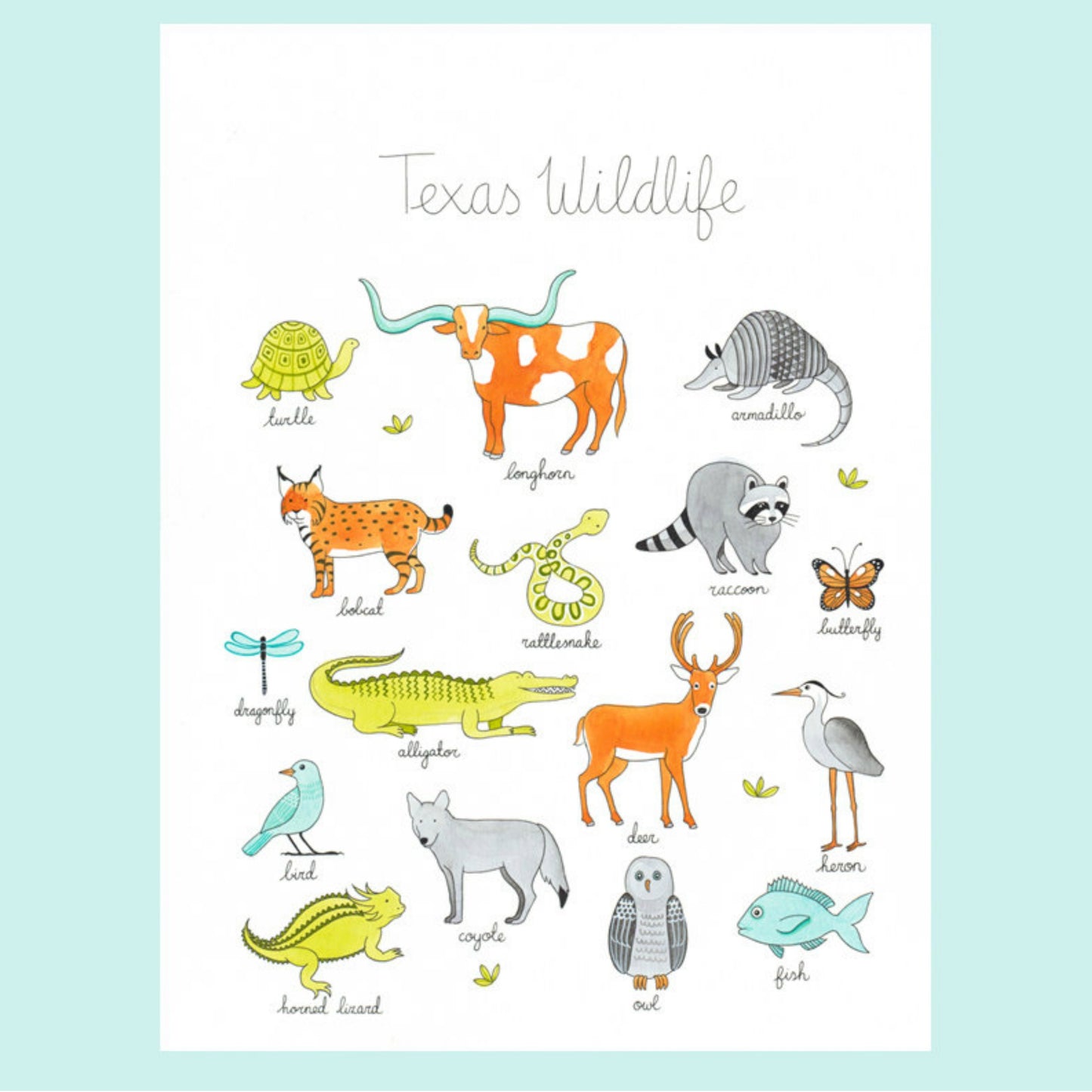 Texas Wildlife Art Print
