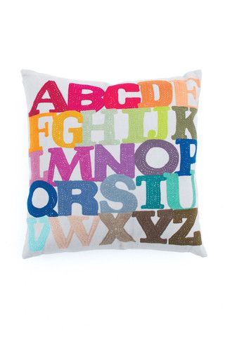 Hand Stitched Alphabet Pillow