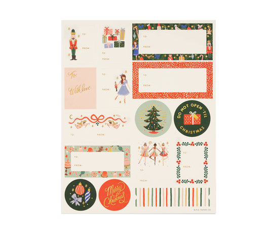 Pack of 3 Nutcracker Stickers & Labels