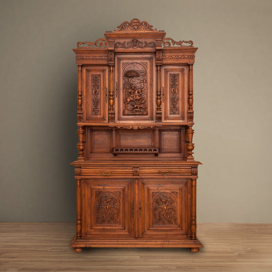 Antique French Walnut Serving Cabinet